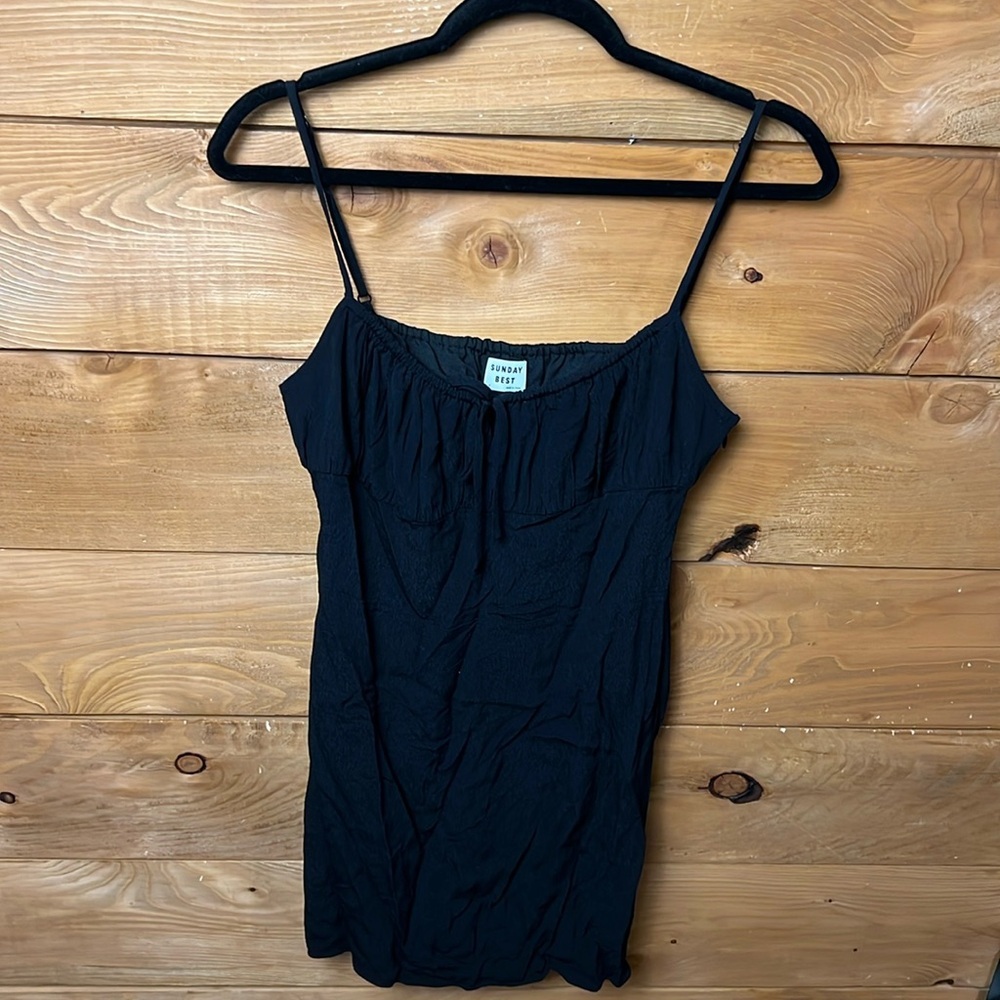Aritzia Sunday Best Women’s Jackson Short Black Dress Spaghetti Strap Zip 10